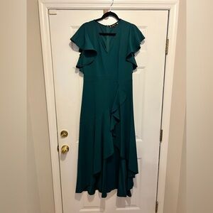 Miusol Teal High Low Ruffle Dress